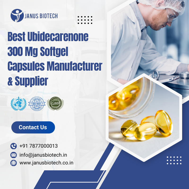 janus Biotech | Ubidecarenone 300 Mg Softgel Capsules Manufacturer and Supplier