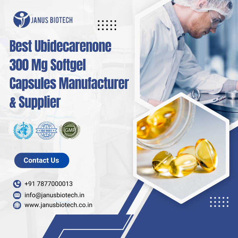 janusbiotech|Ubidecarenone 300 Mg Softgel Capsules Manufacturer and Supplier 